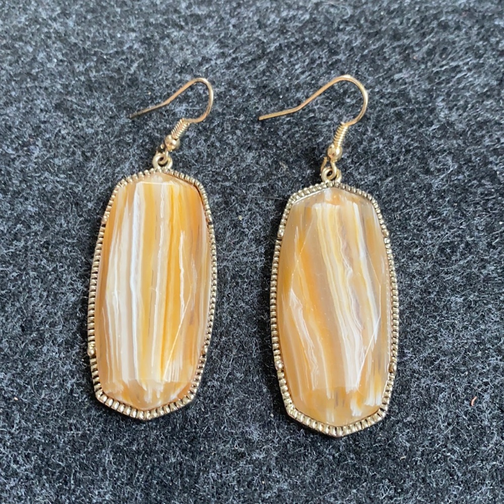 Brown Agate Vintage Earrings